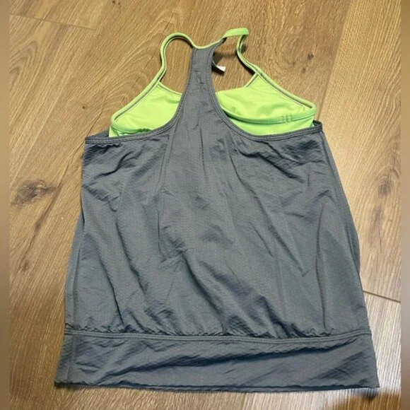 Ivivva Athletica by Lululemon Double Dutch Neon Tank Top Built-in Sports Bra 10 - Picture 2 of 5